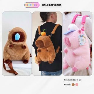 Balo Capybara Túi Gấu Bông Capybara Đáng Yêu Quà Tặng Cho Bé Dễ Thương, Cặp Capybara Chất Liệu Vải Cao Cấp