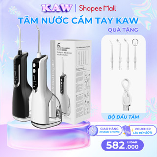 Máy tăm nước KAW cầm tay cao cấp 300ml, bình xịt vệ sinh răng miệng Đầu xoay 360 độ dễ dàng sử dụng