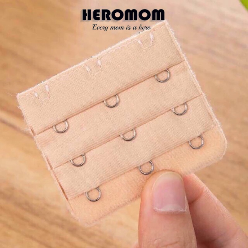 Móc nối áo ngực 3 móc HEROMOM bằng thép không gỉ màu da và đen