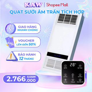 Quạt Sưởi, Đèn Sưởi Nhà Tắm - Quạt Sưởi Âm Trần KAW Điều Khiển Từ Xa