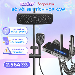 Bộ vòi hoa sen Kaw Tích hợp LED Chất Liệu Đồng Thau, Inox 304