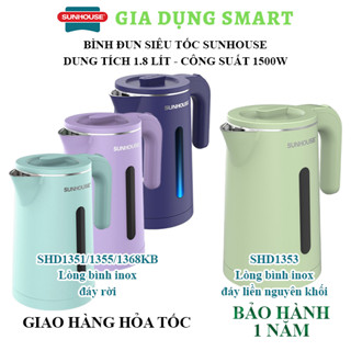 Bình đun siêu tốc 2 lớp 1.8 lít Sunhouse SHD1353 / SHD1351 / SHD1368KB / SHD1355 - Chính hãng