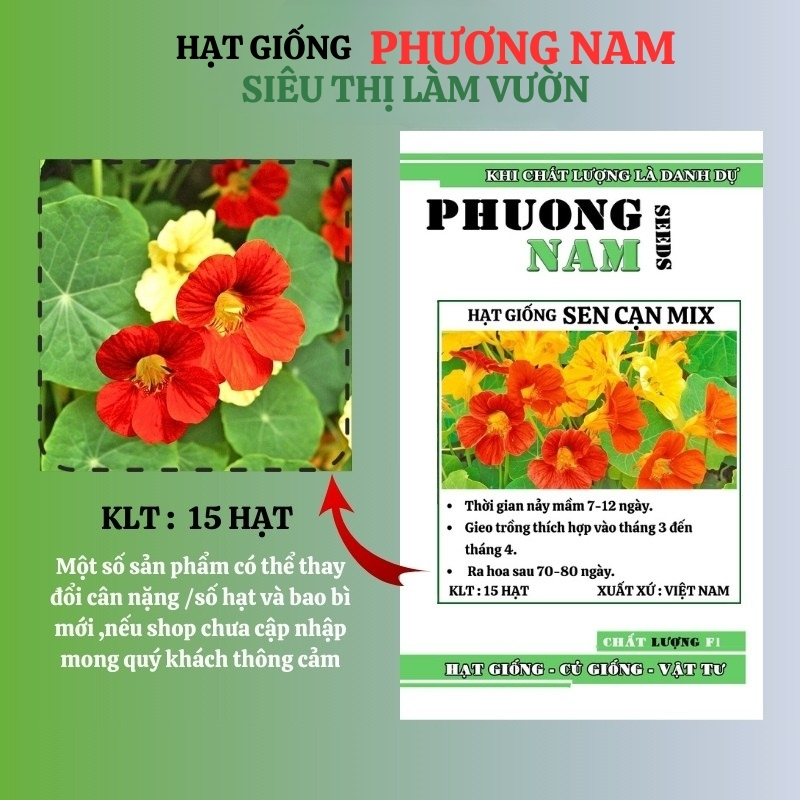 15 Hạt - Hạt Giống Hoa Sen Cạn Rũ Mix Phương Nam