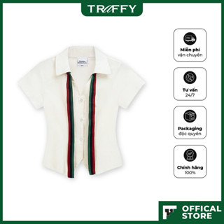 Áo Sơ Mi Nữ TRAFFY Local Brand Kaki Mềm Co Giãn Fit Người Ôm Body Gợi Cảm Hack Eo Tôn Dáng Hoạ Tiết Dây Sọc Streetstyle