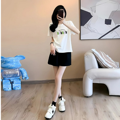 Bộ quần áo thun nữ dáng rộng NB25 in hình chất cotton Loza BP343