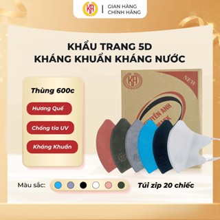 Thùng 600c Khẩu Trang Y Tế 5D Mùi Quế Khuyến Anh 3 Lớp Size To Che Kín Mặt Giúp Chống Tia UV