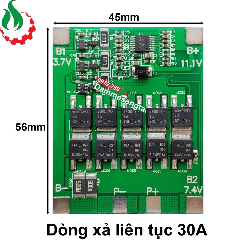 Mạch 3S 12V 30A BW bảo vệ pin Li-ion 3.7V (Chính Hãng BW)