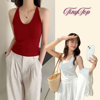 Áo 2 dây cổ yếm có mút ngực Áo 2s cotton cao cấp