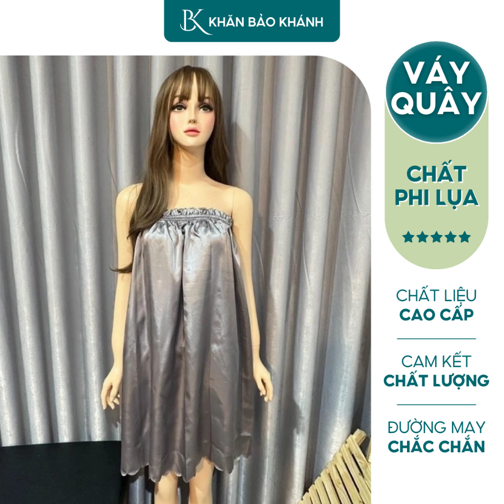 Váy quây spa siêu đẹp - chất phi lụa mềm mịn loại 1