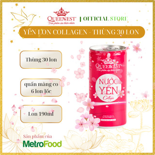 [30 Lon x 190ml] NƯỚC YẾN LON COLLAGEN QUEENNEST 190ML