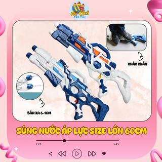  Súng Bắn Nước áp lực bắn xa 2 Nòng Cỡ Lớn Loại To Bắn Xa - Đồ chơi trẻ em phun nước an toàn cho bé 