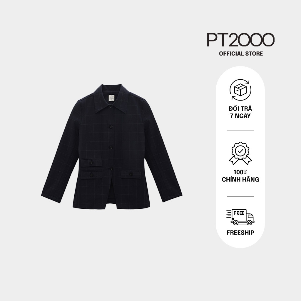 Áo khoác blazer sọc caro PT2000, vải cotton thoáng mát (ABZ-05)