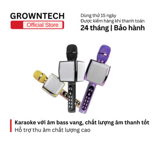 Micro karaoke bluetooth không dây nhỏ gọn sang trọng GrownTech YS 91 âm bass vang hỗ trợ thu âm