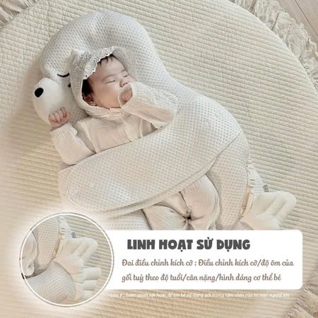 Gối chặn Emong Momorang 3in1 hải cẩu Hàn Quốc, gối ôm thoáng mát cho trẻ sơ sinh - Monnie center