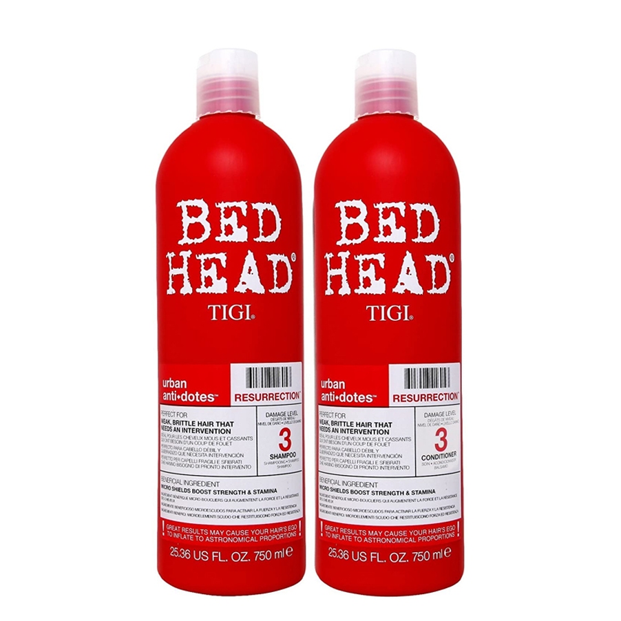 Bộ dầu gội xả phục hồi tóc tigi bed head 750ml màu đỏ