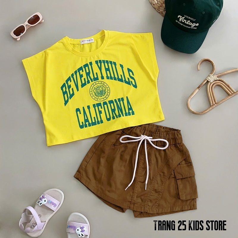 Áo Bé Gái croptop và Quần bé gái kaki Giả Váy form hiphop, áo học nhảy dance hiphop yumba-Trang 25 k