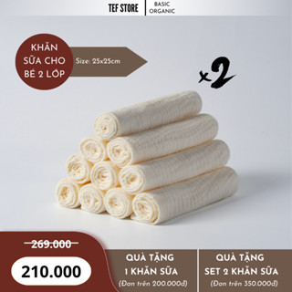 Set 20 khăn sữa cho bé 2 lớp sợi bông tự nhiên không bụi vải mềm mại thấm hút Tef store