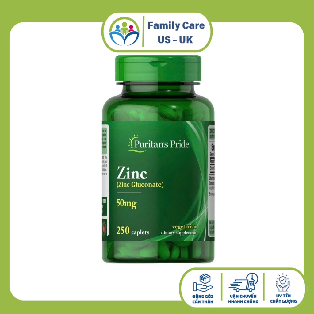 Viên uống bổ sung Kẽm Puirtan's Pride Zinc 50mg 100 viên Mỹ