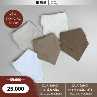 Khăn yếm tam giác cho bé yếm cổ 8 lớp bông tự nhiên giữ ấm mùa đông Tef store