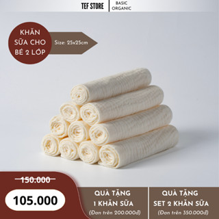 Set 10 khăn sữa cho bé Tef store 2 lớp sợi bông tinh tự nhiên mềm mại không bụi vải Tef store