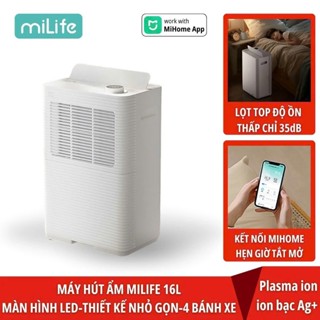 Máy hút ẩm miLife 16L thông minh/ Máy hút ẩm thông minh Akono tạo ion âm 12L