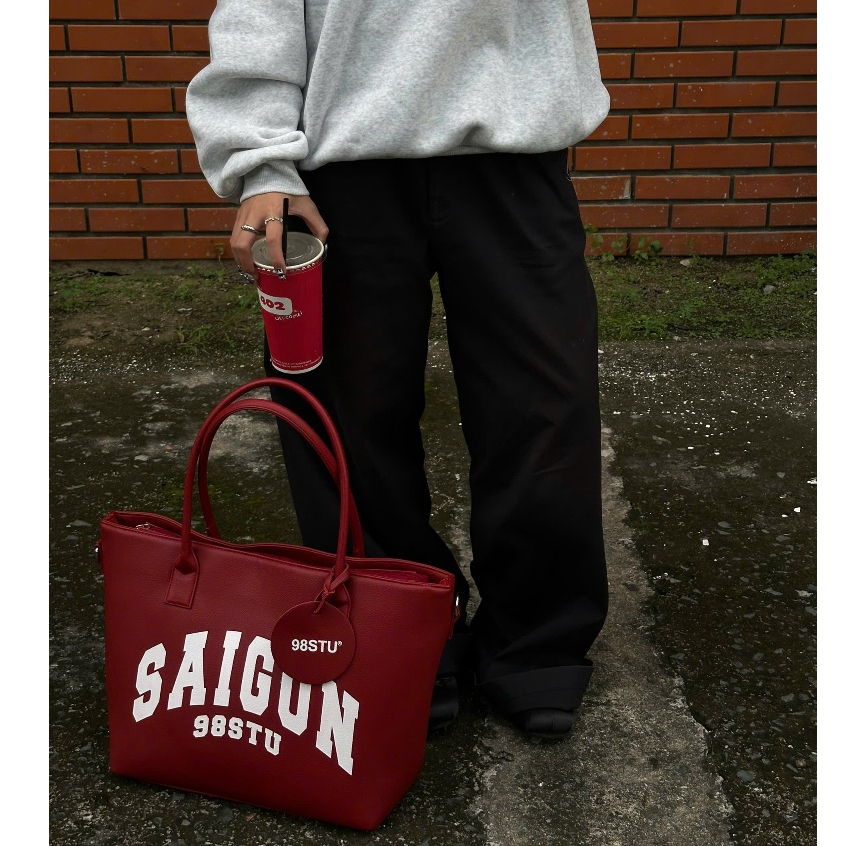 Túi tote saigon 98stu size L da pu cao cấp đựng vừa laptop tặng kèm dây đeo | BigBuy360 - bigbuy360.vn