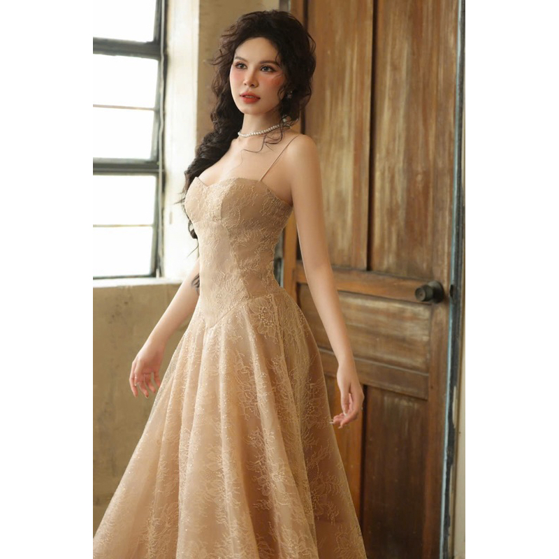 G.U - ETHEREAL DRESS - ĐẦM MAXI REN HOA CAO CẤP CÚP NGỰC TÔN DÁNG | BigBuy360 - bigbuy360.vn