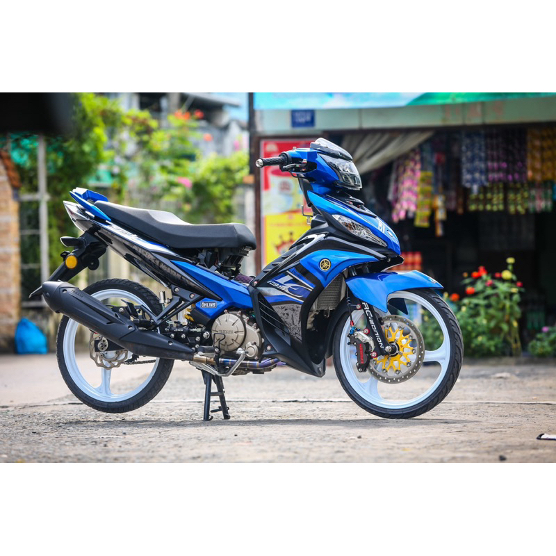 Tem Exciter 135 mẫu LC v6 Đen Xanh