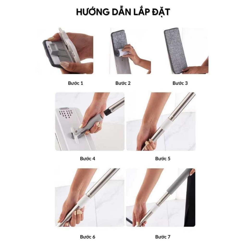 Bộ Cây Lau Nhà Tự Vắt Thông Minh, Bộ Chổi Lau Nhà Kèm Thùng 2 Ngăn Tự Vắt Siêu Bền Siêu Sạch | BigBuy360 - bigbuy360.vn