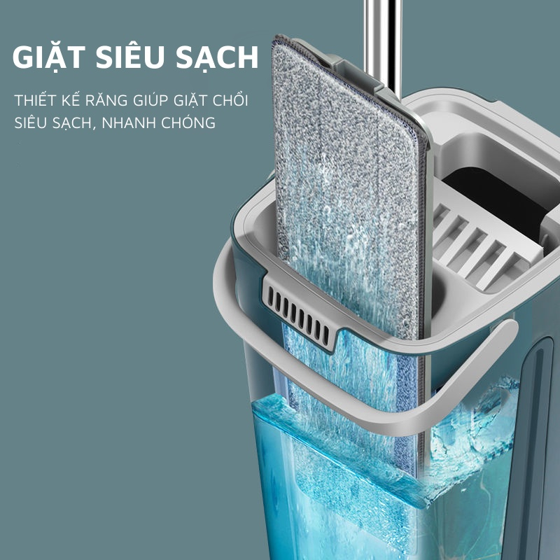 Bộ Cây Lau Nhà Tự Vắt Thông Minh, Bộ Chổi Lau Nhà Kèm Thùng 2 Ngăn Tự Vắt Siêu Bền Siêu Sạch | BigBuy360 - bigbuy360.vn