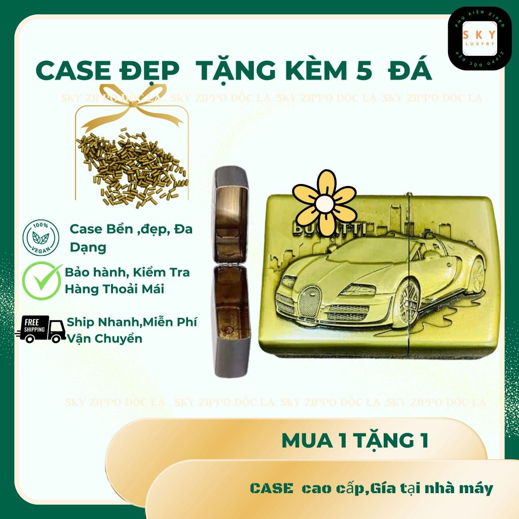 Vỏ Zippo độc lạ, tặng kèm 5 đá zippo (Y-OTO2) ,vỏ Đồng Thau ,(Không Bao Gồm Nhiên Liệu)