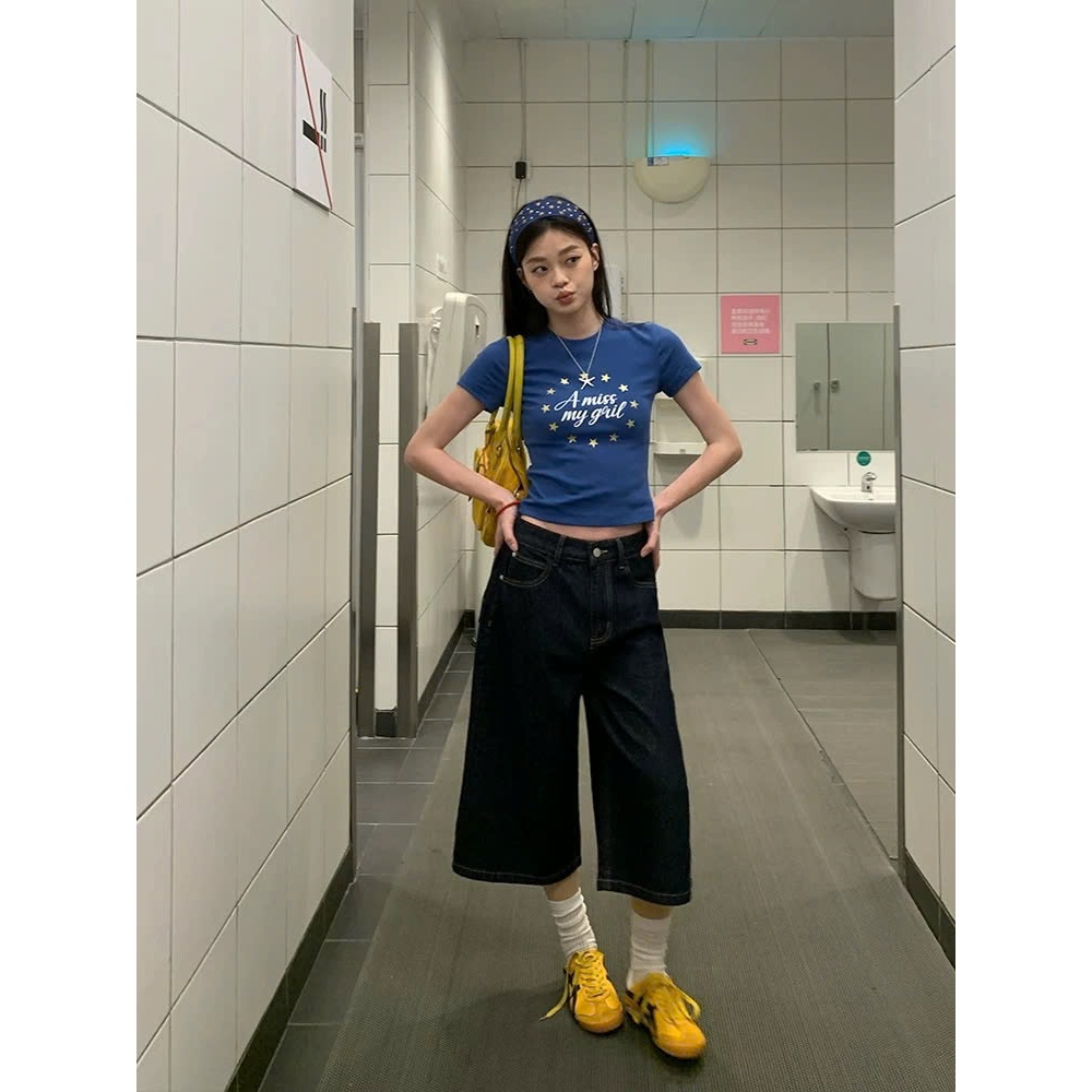 Quần Jean Dáng Lửng Dài Demi Jean Short 𝑩𝒚𝒄𝒂𝒎𝒄𝒂𝒎 Năng Động Denim Wash [Our Beloved Summer Collection] QEL034 | BigBuy360 - bigbuy360.vn