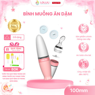 Bình muỗng ăn dặm Loluli silicon mềm cao cấp, an toàn cho bé dung tích 100ml | LOLULI