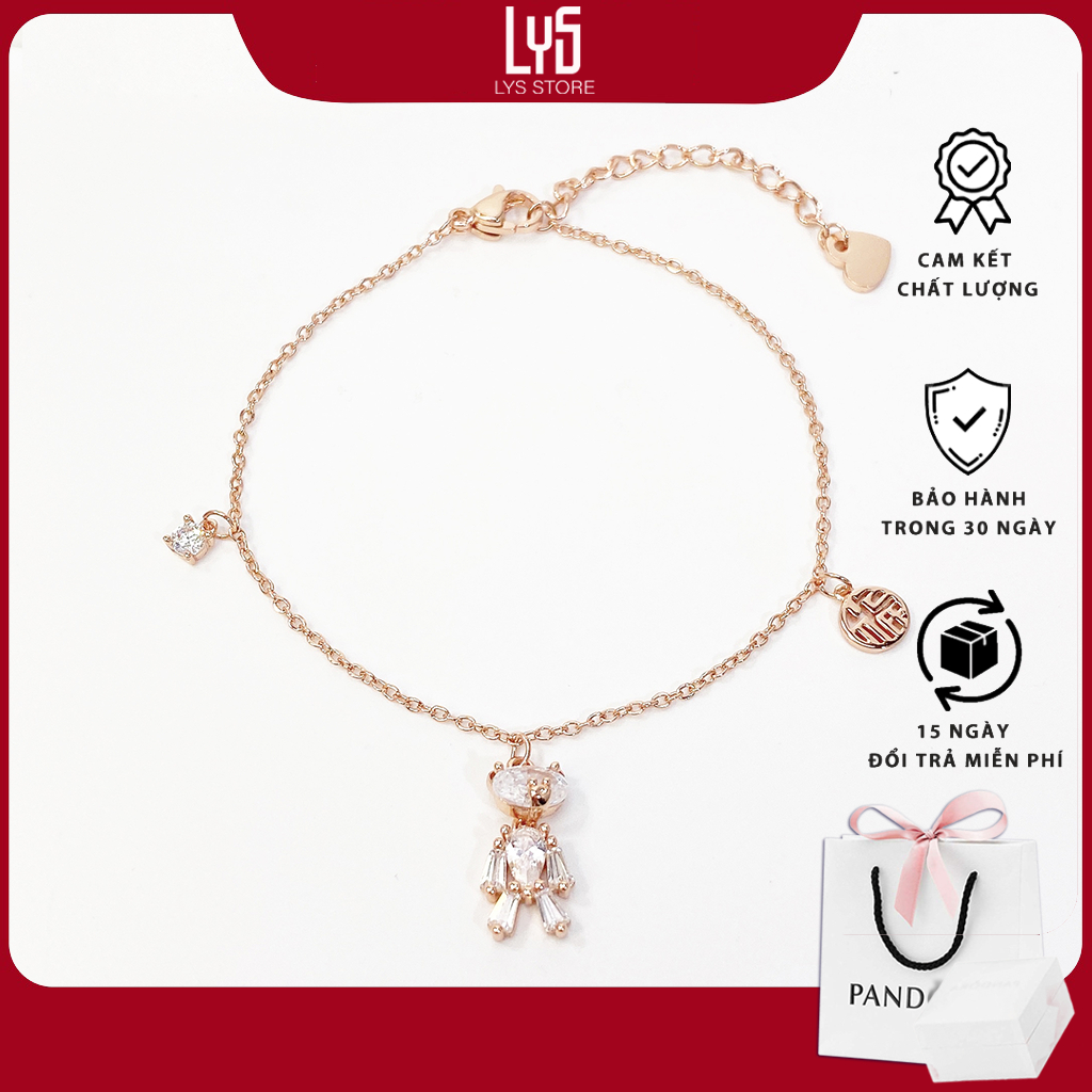 Vòng tay bạc Lys Lucky Four Leaf Star Rose Gold Bracelet 2243RG - Vòng Tay Nữ Chuẩn Bạc đầy đủ phụ k