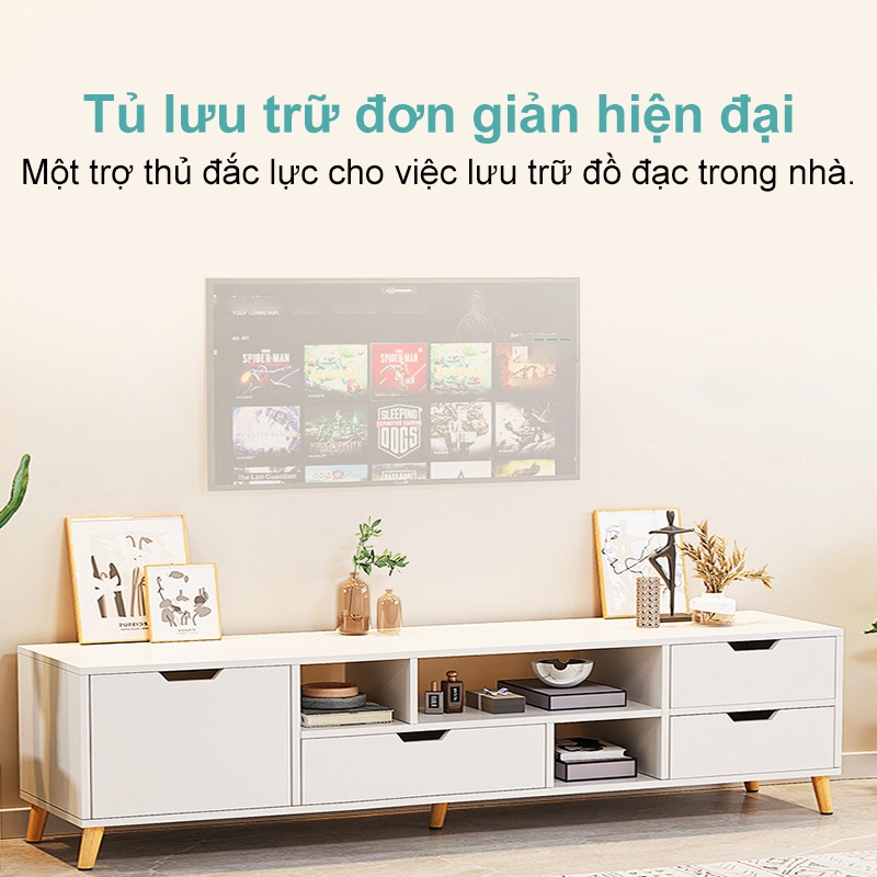 ALVIN Kệ Tivi 80/75/65/55 inch có 3 màu sắc khả năng chứa đồ lớn làm có chịu tải trọng 200kg | BigBuy360 - bigbuy360.vn