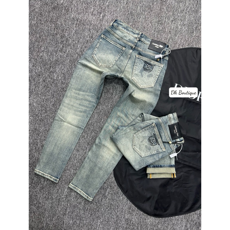 quần bò dài nam màu xanh trơn  mài nhà Dk-boutique98 chât bò dầy mềm co giãn nhẹ phom dáng chuẩn 1:1