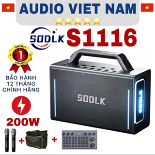 LOA SODLK S1116 *PHIÊN BẢN MỚI* loa Bluetooth karaoke s1116 công suất 200w pin 20000mah kiêm sound card live SODLK