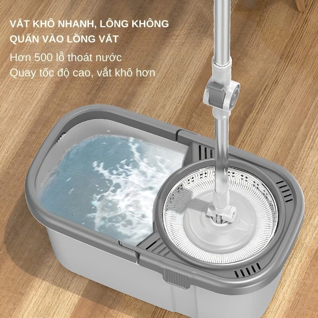 Bộ Cây Lau Nhà Tự Vắt Thông Minh Xoay 360 độ, Chổi Lau Nhà 360 Độ Siêu Bền, Tiết Kiệm Kèm 8 Bông Lau | BigBuy360 - bigbuy360.vn
