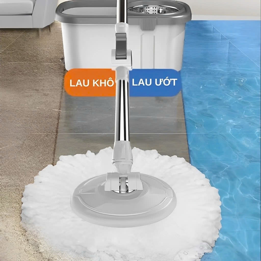 Bộ Cây Lau Nhà Tự Vắt Thông Minh Xoay 360 độ, Chổi Lau Nhà 360 Độ Siêu Bền, Tiết Kiệm Kèm 8 Bông Lau | BigBuy360 - bigbuy360.vn