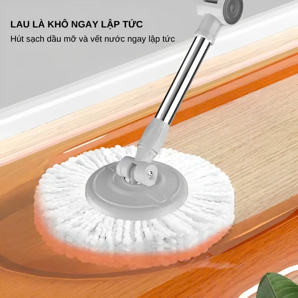Bộ Cây Lau Nhà Tự Vắt Thông Minh Xoay 360 độ, Chổi Lau Nhà 360 Độ Siêu Bền, Tiết Kiệm Kèm 8 Bông Lau | BigBuy360 - bigbuy360.vn