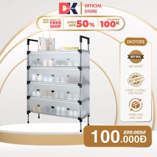 Kệ Inox 5 Tầng Có Vách Ngăn Chắn Bụi, Giá Inox Để Giày Dép 5 Tầng Có Nắp Đậy, Tủ Giày Thế Hệ Mới