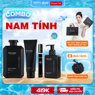 Bộ quà tặng-Sữa tắm gội 3in1 350ml & Sữa rửa mặt 100ml & Dung dịch vệ sinh 120ml & Nước hoa nam RHYS MAN