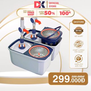 Bộ Chổi Lau Nhà Cao Cấp Hàng Nội Địa Trung (1 Thùng, 1 Cán Chổi, 3 Bông Lau), Cây Lau Nhà Thông Minh