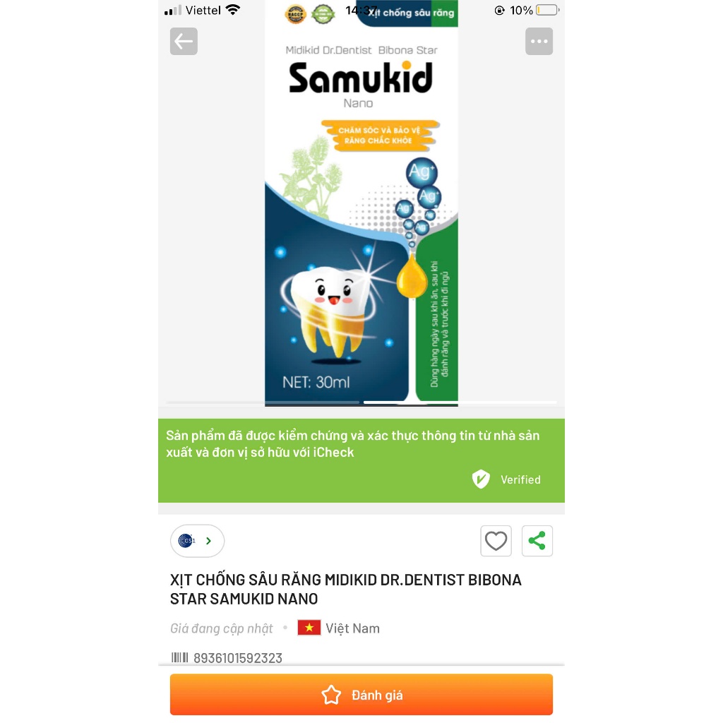 Xịt răng thảo dược bảo vệ hô hấp, hơi thở thơm mát, ngừa đau sâu răng, đau họng, nhiệt miệng