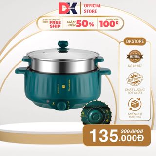 Nồi Lẩu 2 Tầng Đa Năng Tặng Kèm Vỉ Hấp Inox Tiện Dụng Size 28cm Vân Đá Chống Dính DKSTORE