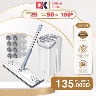 Cây Lau Nhà Tự Vắt Thông Minh (2 Cán - 8 Bông Lau) Chổi Lau Nhà Tự Vắt Thông Minh Bộ Lau Nhà 360 Độ