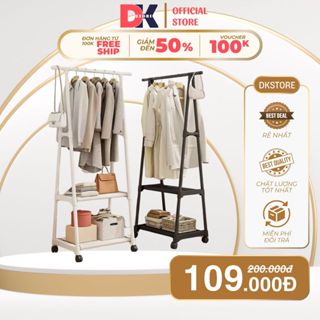 Kệ Treo Quần Áo Chữ A Siêu Bền, Giá Treo Quần Áo 2 Tầng Có Bánh Xe, Khung Thép Carbon Siêu Bền