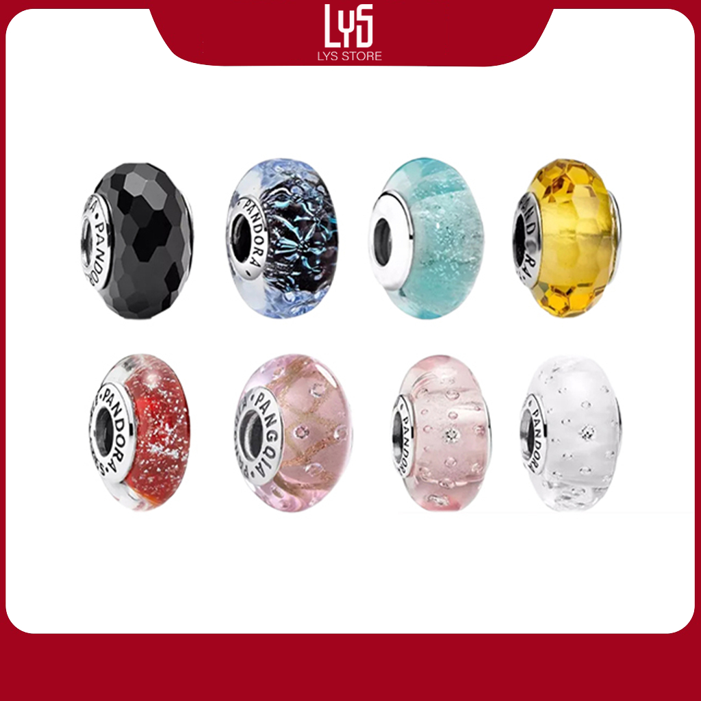 Charm bạc Lys Wavy Fancy Murano Glass Charm thủy tinh Bạc S925