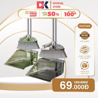 Bộ Chổi Quét Nhà Thông Minh 2 In 1 Kèm Ky Hót Rác Cán Dài, Phân Loại Tiện Dụng, Chất Liệu Nhựa ABS