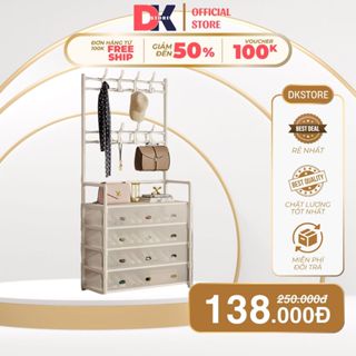 Kệ Giày 5 Tầng Chắn Bụi DKSTORE Khung Thép Carbon Chịu Lực, Kệ Giày Chữ L Chống Bụi Sơn Tĩnh Điện
